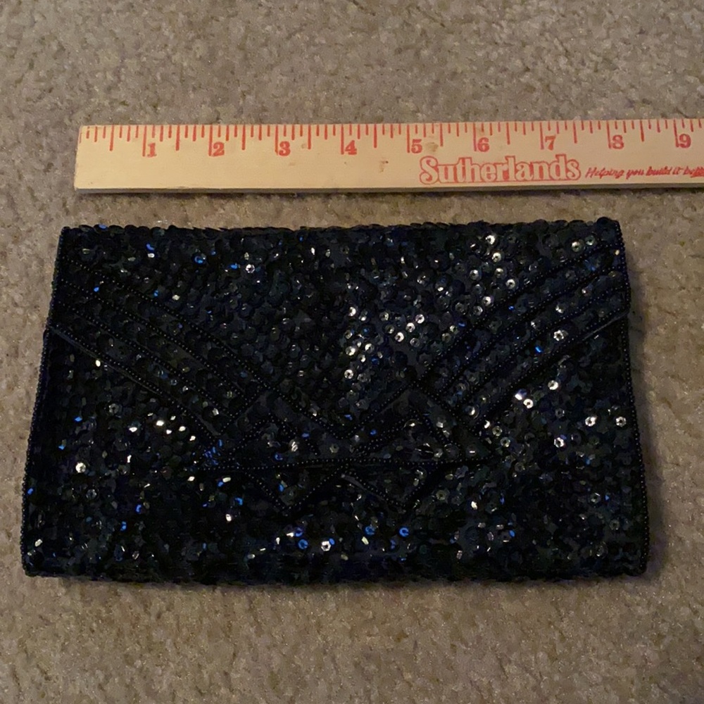 Vintage Black Sequins Clutch - Picture 6 of 6